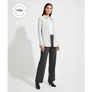 NWT‎ Korye Button Down Long Sleeve Knit Shirt Gray Women M